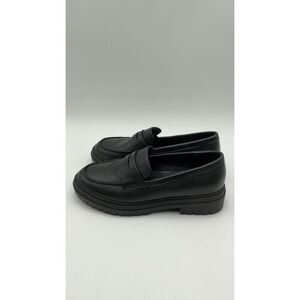 Quince Women Italian Leather Lug Sole Loafer Black 9